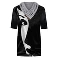 thumbnail image 3 of Blouses à Manches 3/4 pour Femmes Mode Femmes Hauts Imprimés Décontractés Col en V Croisé Boutons Blouse à Manches Courtes Blouses de Maternité en Solde, 3 of 5