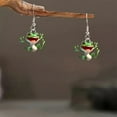 thumbnail image 3 of JeuaPho Women Frog Earrings Funny Green Frog Dangle Earrings Spring Holiday Jewelry for Young Ladies, 3 of 7