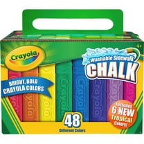 Crayola Washable Sidewalk Chalk, 48 Assorted Bright Colors, 48 Sticks/Set (512048)