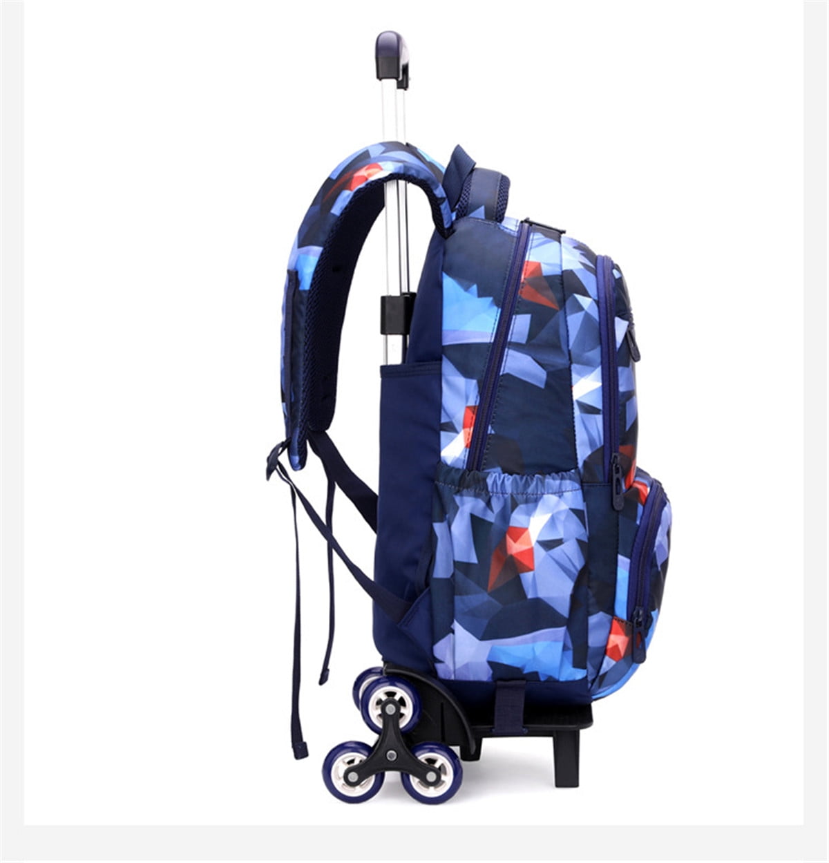 SpacePrint RollingBackpack BoysBookbag on Wheels, Wheel Trolley Bag for School, Boys Backpack