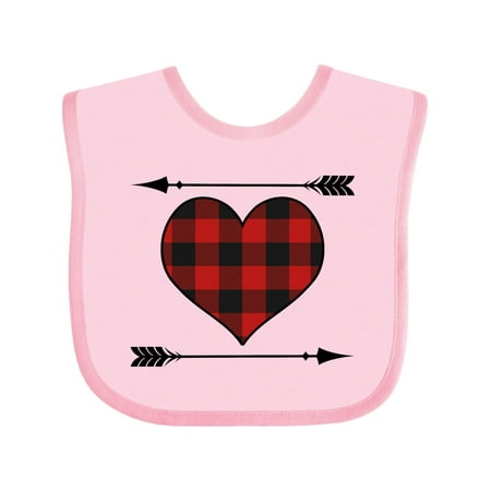

Inktastic Buffalo Plaid Valentines Day Heart Gift Baby Boy or Baby Girl Bib