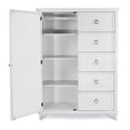 thumbnail image 2 of Pemberly Row Contemporary Mirrored Door Chest in White & Soft Grey Glaze, 2 of 10