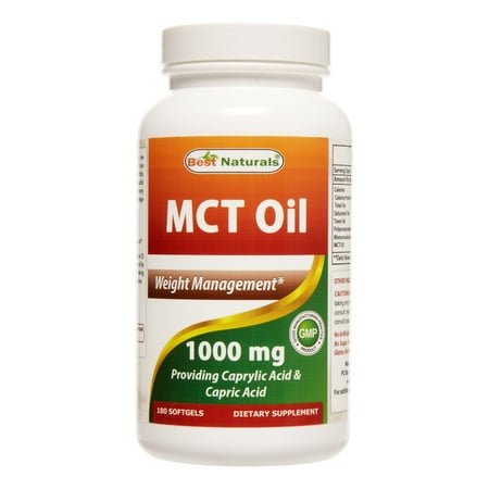 Best Naturals MCt Oil 1000mg, 180 Ct (Best Safflower Oil For Weight Loss)