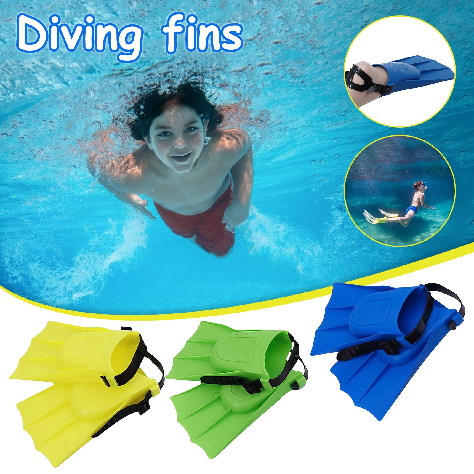 Blue Simply Swim Training Fins For Swim Training