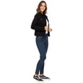 thumbnail image 4 of Women's Classic Denim Jacket– Button-Up, Long Sleeve, Casual Jean Coat with Chest Pockets Black L, 4 of 6