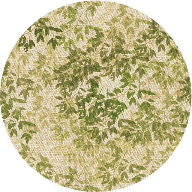 Ahgly Company Tapis d'Intérieur Rond Lavable en Machine Brun Or Transitionnel, 3 Pieds Rond