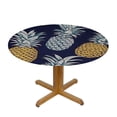 thumbnail image 3 of HAOXIT Pineapple Fruit Navy Cloth for Round Tables with Elastic Tablecloth Table Cover for Dining Kitchen Parties 54-58, 3 of 8