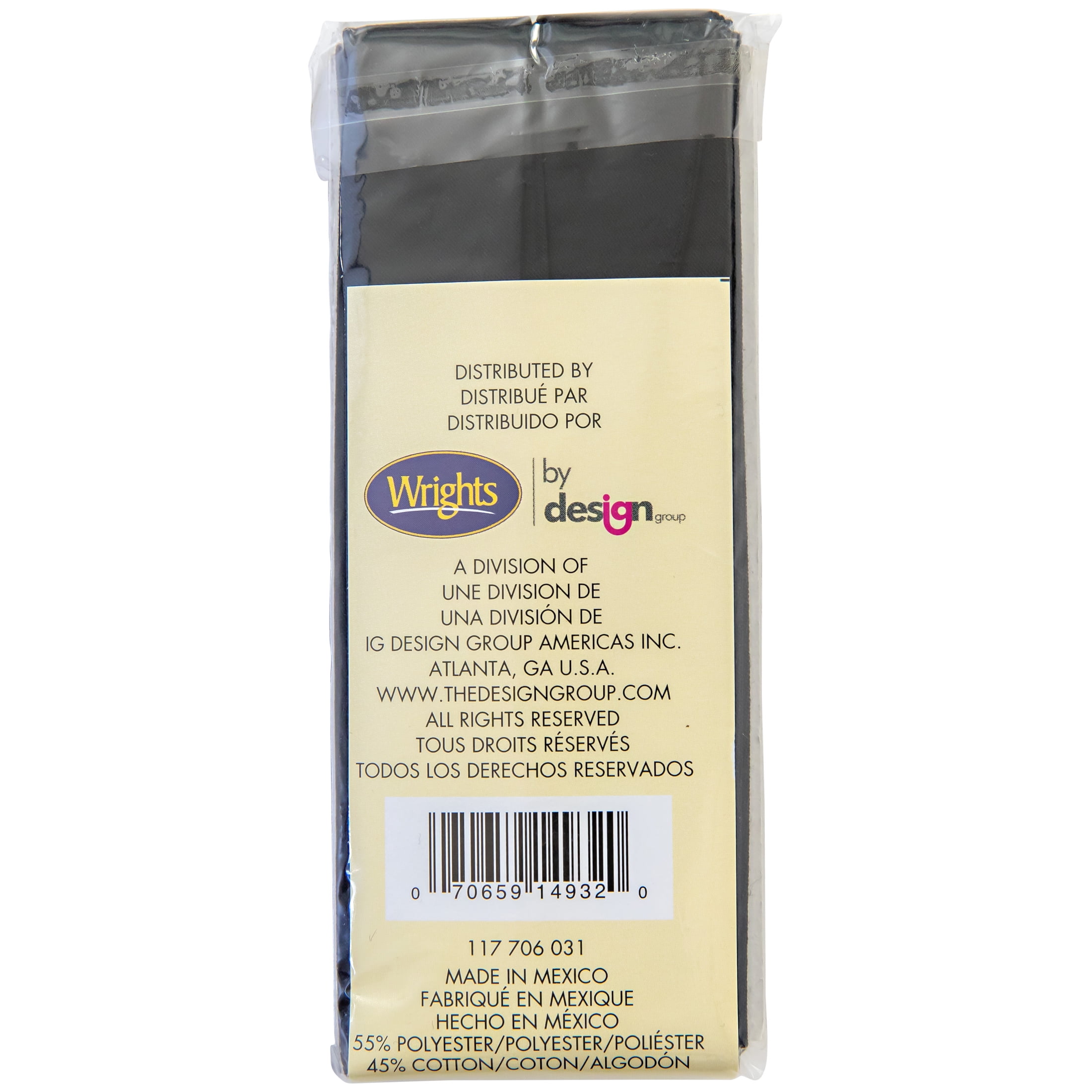 (2 pack) Wrights 7/8" Black Quilt Binding, 3 yd