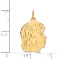thumbnail image 3 of 14K Yellow Gold .011 Depth Engravable Girl Head Charm (27 X 17) Made In United States xm97/11, 3 of 5