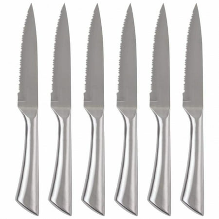 Slitzer 6-piece Hollow Handle Stainless Steel Steak Knife Set, Affordable and Dependable Fully Serrated (Best Affordable Knife Set)