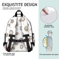 thumbnail image 5 of Hedgehog and Basket White Pattern Cute School Backpack Bag for School with Padded Back and Adjustable Shoulder Straps 15.25"x11.5"x5.25", 5 of 5