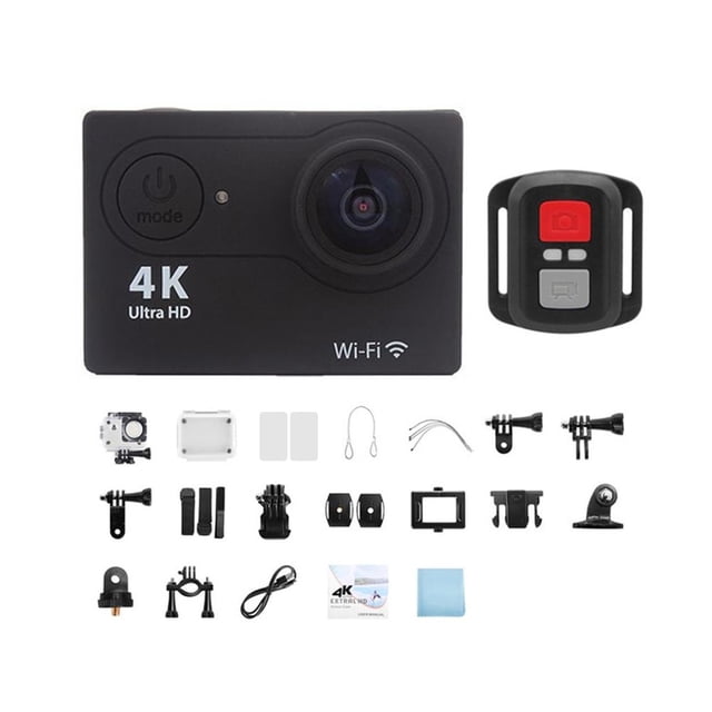WAITLOVER Cámara impermeable para deportes de acción HD, grabadora de vídeo 4K, cámara de vídeo HD 1080P, ángulo de visión de 170°