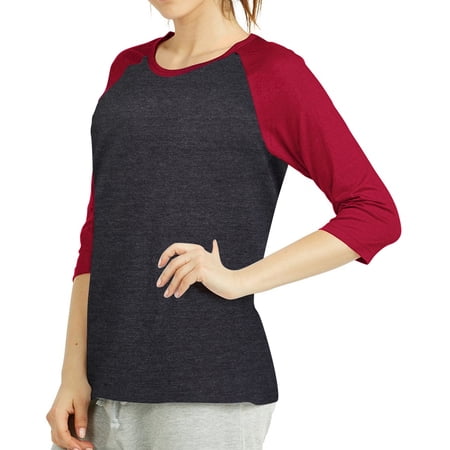 Sofra/Cottonbell Women Jersey Raglan 3/4 Sleeve Baseball Tee Shirts Top price history on PriceWatchPro