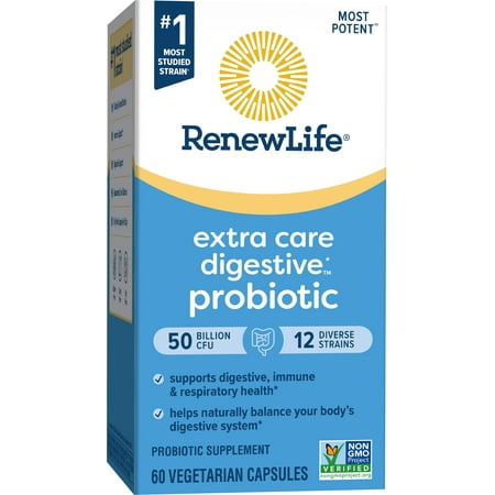 Renew Life, Ultimate Flora, Extra Care Probiotic, 50 Billion Live Cultures, 60 Vegetarian Capsules