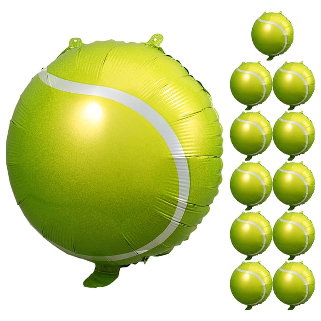 12 globos de pelota de tenis, globos de tenis, suministros para fiestas de cumpleaños con temática de tenis, deportes de tenis