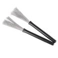 thumbnail image 1 of Wire Drum Brush Set, Rubber Handle Multifunctional Adjustable Length Telescopic Drum Sticks 2PCS  For Percussion Instruments, 1 of 8