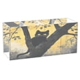 thumbnail image 3 of WOBOGO Black Cat on Branch Acrylic Pen Holder 4 Compartments Clear Pencil Organizer Makeup Brush Storage Case, 3 of 7