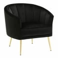 thumbnail image 2 of Lumisource Tania Contemporary/Glam Accent Chair in Gold Metal and Grey Velvet, 2 of 7