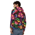 thumbnail image 4 of Honeii Colorful Floral Embroidery Mexican Print Hoodies for Men, Pullover & Full Zip, Breathable Zip up Hoodie, Sweatshirt-XX-Large, 4 of 5