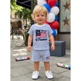 thumbnail image 4 of AceBaby 4th of July Outfits for Toddler Boys,0-3Y,95% Cotton 250th Anniversary 2Pcs Shorts Set, 4 of 9