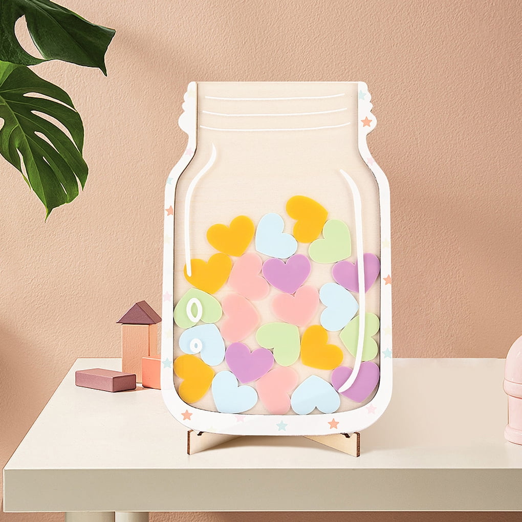 Pot étoiles En Bois Acrylique Pot à Récompenses étoiles Pour Enfants - Système De Motivation Et Bon Comportement - En Bois Et Acrylique, Pour La Maison Ou L'école Bocal Récompense Classe Maison
