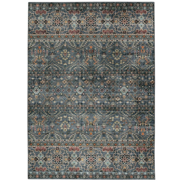 Tapis lavable Grant 5 pi x 7 pi sarcelle et ivoire