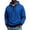 Blue, variant on Men's Striped Henley Hoodie, Long Sleeve Button Placket Drawstring Pullover Hooded Sweatshirt