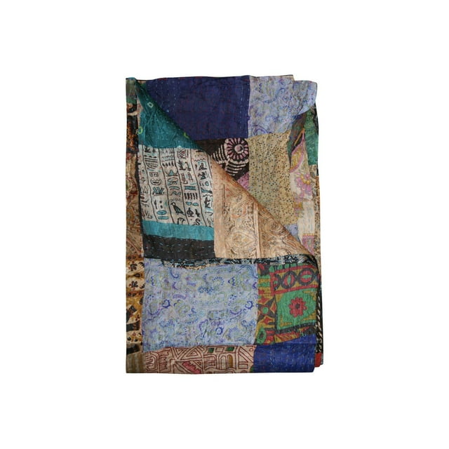 JETÉ EN SOIE RÉTRO KANTHA 60"X90"