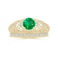 thumbnail image 4 of ANGARA Natural Aeon Vintage Style Solitaire Emerald Filigree Engagement Ring in 14K Yellow Gold for Women (Size-6mm) | May Birthstone, Anniversary, Jewelry Gift for Women | Natural Emerald Ring, 4 of 9