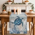 thumbnail image 2 of Table Runner 90 Inches Long for Kitchen Dining, Blue Turtle Coastal Dresser Scarf Farmhouse, Dining Table Decorations for Wedding/Parties, Nautical Beach Sea Ocean Coral 13 x 90 In, 2 of 8