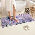 thumbnail image 4 of Purple Butterfly Flower Butterfly Pattern Bathroom Rugs Mat,Non Slip Microfiber Bathroom Rug,Rubber Backing,Soft Bathroom Mats for Bathroom Floor,Tub and Shower,60x24in(150x60cm), 4 of 5