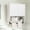 White, variant on Over Toilet Storage Cabinet, Bathroom Wall Mounted Organizer Cabinet, Hidden 2 Fluted Doors and Open Shelf with Towel Bar, 23.6 x 11.8 x 24.8 Inches, White