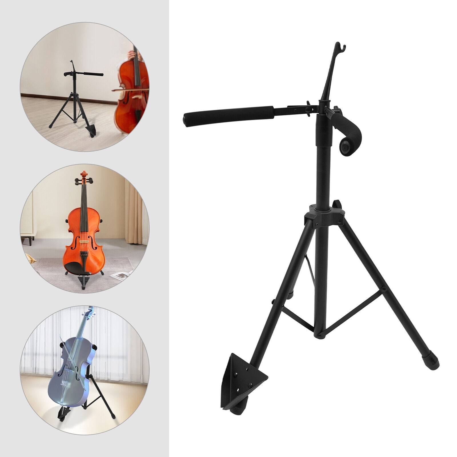 Cello Holder Adjustable Folding Guitar Stand for Music Instrument Storage Display Shelf