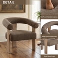 thumbnail image 2 of Usaint 25" Oversized Barrel Accent Chairs, Upholstered Chenille Chairs, Cozy Reading Chairs for Living Room, Bedroom & Apartment, Set of 2, Brown, 2 of 11