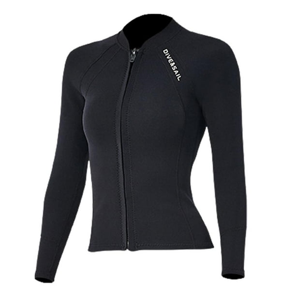 Traje de neopreno largo de 2 mm para hombre, chaqueta de neopreno para mujer, traje de buceo, traje de neopreno con cremallera frontal para bucear, - De las mujeres Sunnimix Traje de buceo
