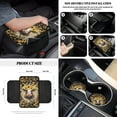 thumbnail image 5 of Renewold Cow Sunflower Leopard Print 12 PCS Front Car Seat Cover Set, Steering Wheel Cover Seatbelt Strap Pad Armrest Mat Trash Can Mount Storage Pouch Cup Holders Rearview Mirror Cover Keychain, 5 of 7