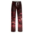 thumbnail image 5 of Love Heart Print Pajama Pants for Women Valentine Sleep Pants Wide Leg Comfortable Pajama Bottoms with Drawstring Waist Red 2XL, 5 of 6