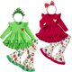 thumbnail image 1 of Conjunto de pantalones navideños para niñas, 2 piezas, pantalones de piel acampanada con estampado completo, jersey y pantalones, ropa informal para niños de 1 a 6 años, 1 of 5