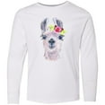 thumbnail image 3 of Inktastic Cute Llama with Flower Long Sleeve Youth T-Shirt, 3 of 5