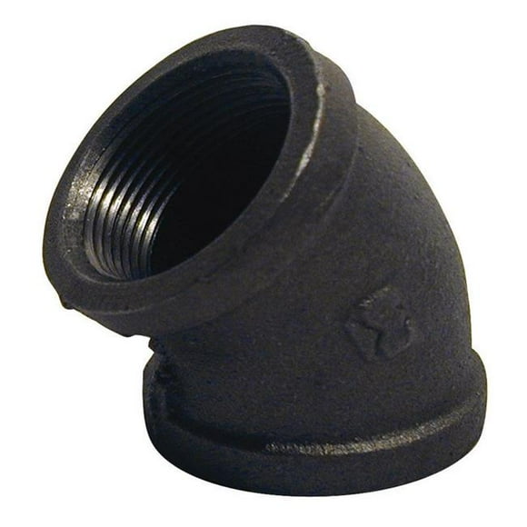 Black Pipe Fitting, Equal Elbow, 45-Degree, 2-In. -520-208HN