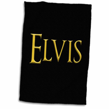 3dRose Elvis legendary baby boy name in America. Yellow on black charm - Towel  15 by 22-inch (twl_351373_1)