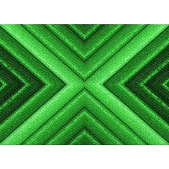 Ahgly Company Machine Washable Indoor Rectangle Transitional Green Area Rugs, 8' x 10'