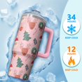 thumbnail image 4 of Snowman Holiday Christmas 30oz Coffee Cup Stainless Steel Insulated, Winter Travel Tumbler with Handle and Straw, Gift for Women Men, 4 of 5