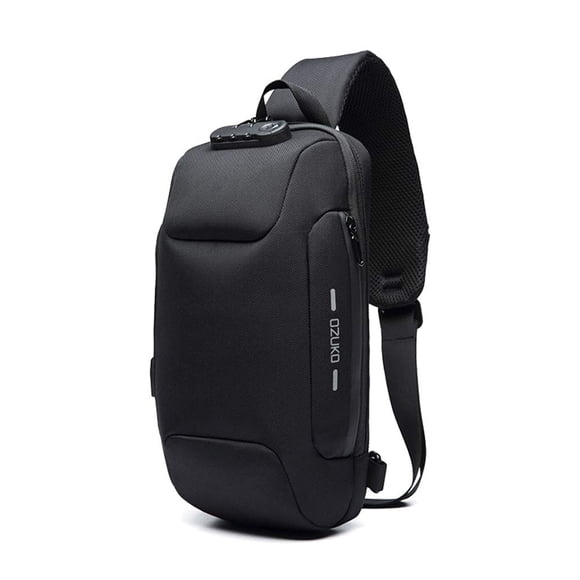 Mochila tipo Bandolera OZUKO USB Antirrobo Unisex Color Negro Azul Marino Gris Oscuro Rojo
