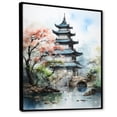thumbnail image 2 of Designart "Asian Art peaceful Pagoda III" Asian Floater Framed Canvas Print, 2 of 7