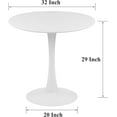 thumbnail image 3 of 32" Round Dining Table, Modern Tulip Table, Round Kitchen Table, Tulip Dining Table for 2-4 Person, Metal Base Pedestal Table, Mid-Century Leisure Table End Table for Small Place, White, 3 of 7