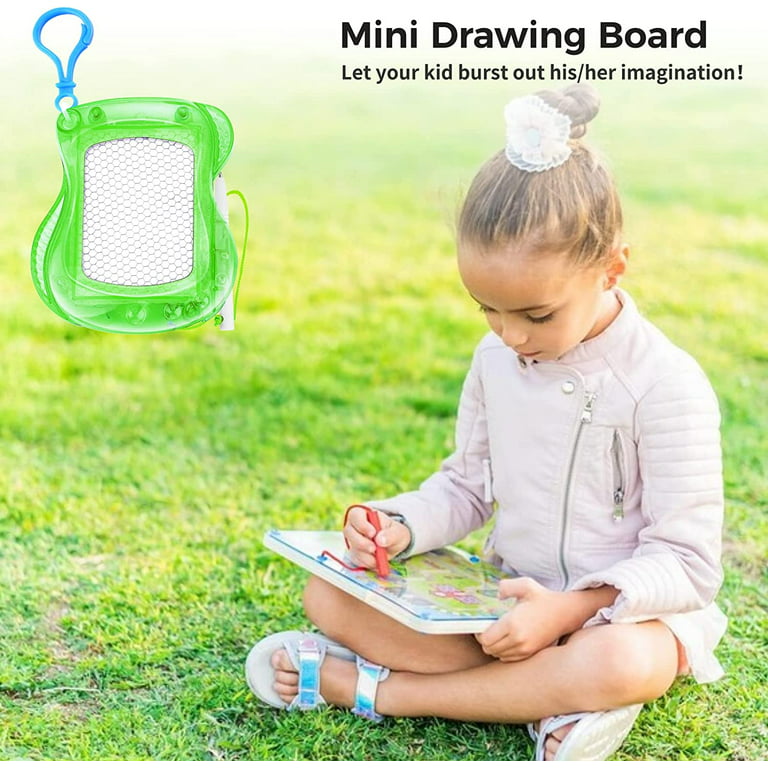 Jeffbaubl 24pcs Mini Magnetic Drawing Board for Kids,Backpack Keychain Clip Doodle Boards,Small Erasable Doodle Sketch Writing Pad for Birthday