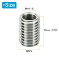 thumbnail image 2 of Uxcell Thread Adapters Sleeve Reducing Nut M14*2 Male to M10*1.5 Female Repairing Insert Nut Screw Reducer 20mm 6 Pcs, 2 of 6
