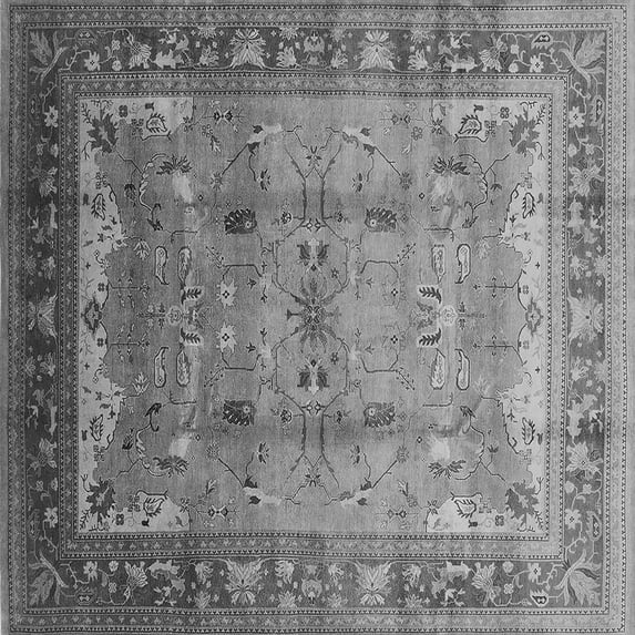 Ahgly Company Indoor Square Oriental Gray Industrial Area Rugs, 8' Square