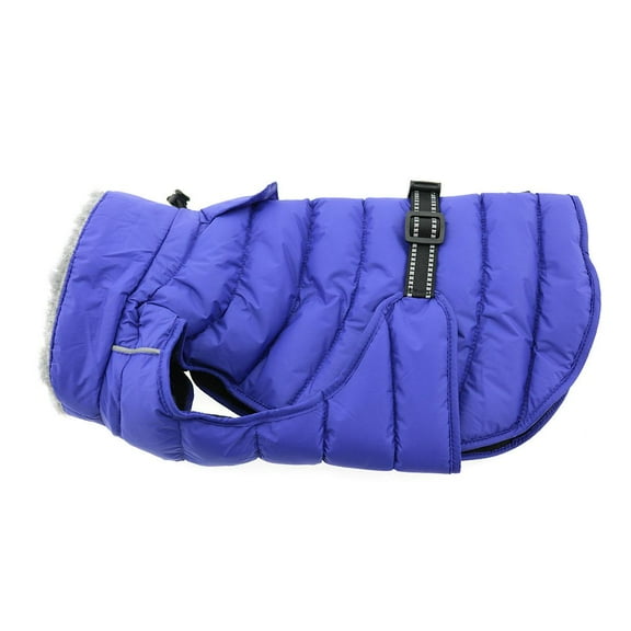 Alpine Extreme Weather Puffer Dog Coat by Doggie Design - Blue - Medium